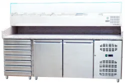 Стол для пиццы Koreco SPZ2610TN (+5/+10) гранит.столеш., 2дв, 7ящ. – купить в Нижнем Новгороде с доставкой Купить стол для пиццы koreco spz2610tn (+5/+10) гранит.столеш., 2дв, 7ящ. в Нижнем Новгороде – цена завода, доставка до двери | RuOborudovanie.ru