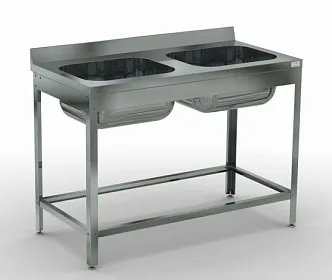 Ванна моечная Kocateq STR126G 60х120х90см с 2 цельнотянутыми гнездами и каркасом из нерж.стали – купить в Нижнем Новгороде по цене завода