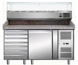 Купить стол для пиццы koreco spz1610tn (+5/+10) гранит.столеш.1дв, 7ящ. в Нижнем Новгороде – цена завода, доставка до двери | RuOborudovanie.ru