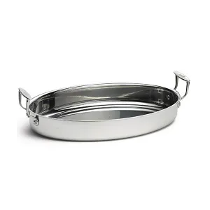 Лоток для жарки "Tri-Ply" 40,5Х25,5СМ H6,5См 6,3Л, овальный, с ручками, нерж.сталь Cw2044 – купить в Нижнем Новгороде по цене завода