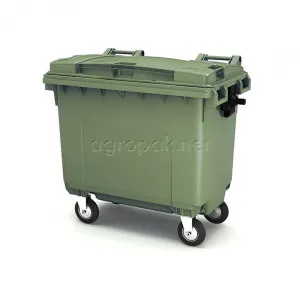 Бак для мусора 660Л, с крышкой, на колесах, п/э, цвет зеленый 25.C19.70 Green – купить в Нижнем Новгороде по цене завода