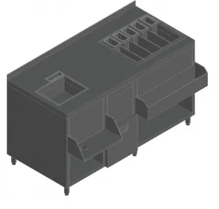 Барная станция Hicold НБМКС-15/6БПК с бортом, без ящика +100мм столешница – купить в Нижнем Новгороде по цене завода