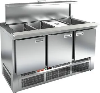 Стол для салатов Hicold SLE3-111GN О с крышкой (+2/+10) остров, 3дв, 1485х700х850мм, ниж.агр. – купить в Нижнем Новгороде по цене завода
