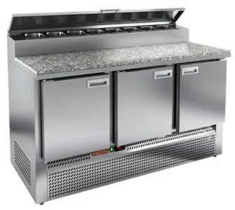 Стол холодильный для пиццы Hicold PZE2-111/GN (1/6H) Камень на 375л (+2+10), 3 двери, 1485х700х850мм – купить в Нижнем Новгороде по цене завода