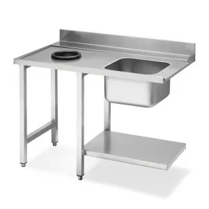 Стол для ПММ Smeg WT5120 для купольных ПММ с мойкой и отверстием для слива, соединение слева – купить в Нижнем Новгороде по цене завода