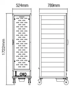Витрина тепловая Kocateq RTR 420L напольная, передвижная, 12 направляющих под лист 60х40см – купить в Нижнем Новгороде по цене завода
