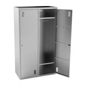 Шкаф Кобор ШГ-100/50 для одежды 2-х секционный (каркас: нерж. сталь aisi 430, 2 двери, 4 полки) – купить в Нижнем Новгороде по цене завода