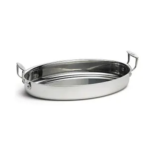 Лоток для жарки "Tri-Ply" 30,5Х23СМ H6,5См 4,5Л, овальный, с ручками, нерж.сталь Cw2042 – купить в Нижнем Новгороде по цене завода