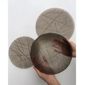 Тарелка мелкая D24См, без борта, стекло, серия Wood, цвет коричневый Wd-P-M-Br – купить в Нижнем Новгороде по цене завода