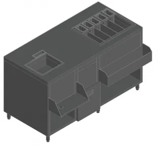 Барная станция Hicold НБМКС-15/6ПК с бортом, +100мм столешница – купить в Нижнем Новгороде по цене завода