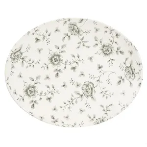 Блюдо овальное 31,7Х25,5СМ, без борта, Vintage Prints, цвет Grey Rose Chintz Rcgop121 – купить в Нижнем Новгороде по цене завода