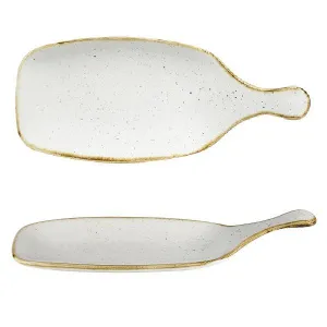 Блюдо сервировочное 28,4СМ, без борта, с ручкой, Stonecast, цвет Barley White Swhspdlh1 – купить в Нижнем Новгороде по цене завода