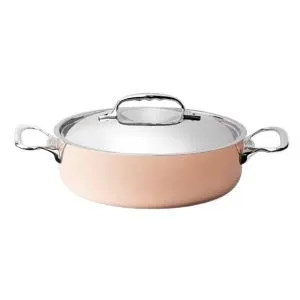 Кастрюля медная 3,0Л D24См H7,5См, с крышкой и ручками из нержавеющей стали 6441.24 – купить в Нижнем Новгороде по цене завода