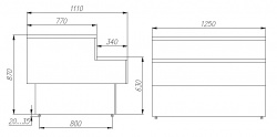 Прилавок торговый GC110 N 1,25-7 (П-1,25 Carboma GC110) (1006 ДУБ)