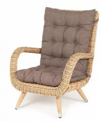 Кресло Толедо плетеное с подушками, цвет соломенный