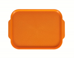 Поднос столовый 450х355 мм с ручками светло-оранжевый