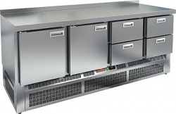 Купить стол охлаждаемый hicold gne 1122/bt (-10-18), 2 двери, 4 ящ, 1970х700х850, ниж.агрегат – цена от завода, доставка до двери | RuOborudovanie.ru