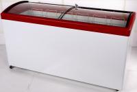 Ларь морозильный Снеж МЛГ-600 красный с гнутым стеклом 