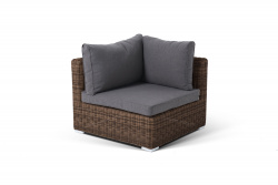 Модуль мебельный Лунго угловой с подушками, цвет коричневый