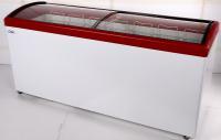 Ларь морозильный Снеж МЛГ-700 красный с гнутым стеклом 