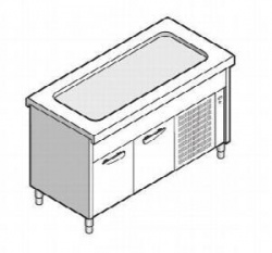 Прилавок для холодных блюд Emainox 8Eapr11 8045031 с охлаждаемой поверхностью на нейтральном шкафу