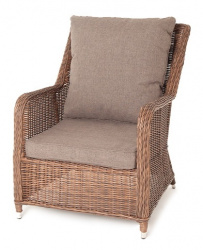 Кресло Гляссе плетеное из искусственого ротанга, цвет коричневый