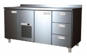 Стол холодильный T70 M3-1 9006-2 серый, 2 двери, 3 ящика (3Gn/Nt полюс) борт