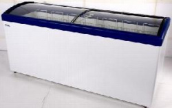 Ларь морозильный Снеж МЛГ-700 синий с гнутым стеклом