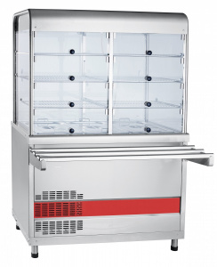 Прилавок-витрина холодильный Abat ПВВ(Н)-70КМ-С-02-НШ арт.21000001022 вся нерж с гастроемк.