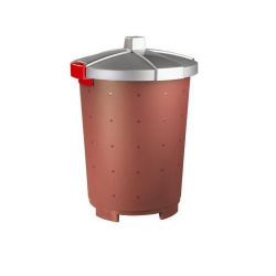 Бак для мусора 45Л (D42См H57См) с крышкой, п/п, цвет бордовый 432106121