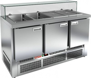 Стол для салатов Hicold SLE3-111GN низкое стекло
