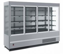Горка холодильная FC20-07 VV 2,5-1 (распашные двери стекл фронт) (9006-9005 цвет серо-черный)