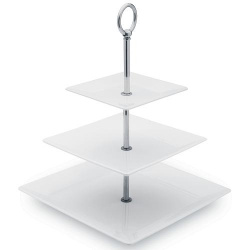 Купить этажерка для фруктов 3-х ярусная квадратная h32см, цвет белый, oxford cg04-9001 – цена от завода, доставка до двери | RuOborudovanie.ru