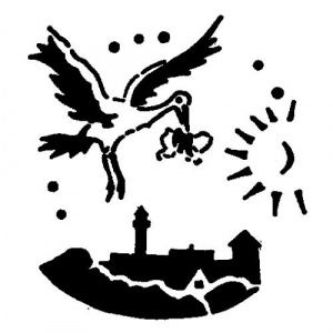 Трафарет для декора D26См "АИСТ над городом", пластик Mask 138