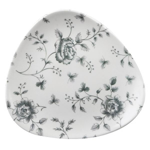 Тарелка мелкая треугольная 22,9СМ, без борта, Vintage Prints, цвет Grey Rose Chintz Rcgtr91