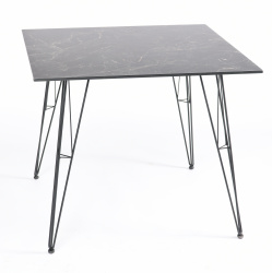 Стол обеденный Руссо из HPL квадратный 90х90см, цвет "черный мрамор"