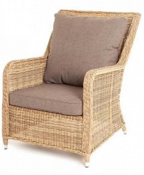 Кресло Гляссе плетеное из искусственного ротанга, цвет соломенный