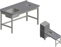 Стол для грязной посуды Kayman для посудомоечной машины Tatra спм-123/1507 правый