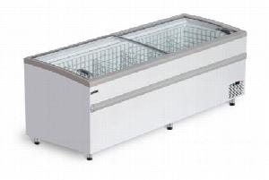 Бонета-ларь с гнутым стеклом снеж Bonvini Bfg 2100 серая отделка