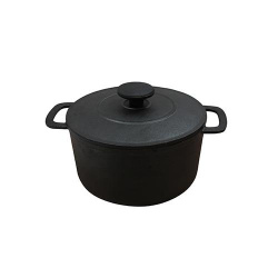 Купить кокотница чугунная 0,83л d14,5см h7,5см, с крышкой, цвет черный cw30146 – цена от завода, доставка до двери | RuOborudovanie.ru