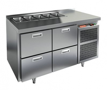 Стол для салатов Hicold Sl1-22gn (1/3) без крышки (+2+10),4 ящика, 1390х700х850мм