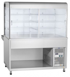 Прилавок-витрина холодильный Abat ПВВ(Н)-70КМ-С-01-НШ Аста арт.210000001021 нерж, 1500мм
