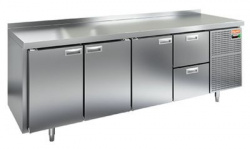 Купить стол охлаждаемый hicold gn 1112/tn (-2+10), 3 двери, 2 ящ, 2280х700х850 – цена от завода, доставка до двери | RuOborudovanie.ru