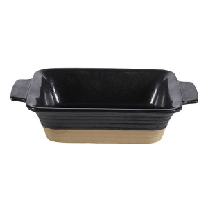 Блюдо прямоугольное глубокое 17Х13СМ 0,48Л, с ручками, керамика, Igneous Black Zcbkigrd1