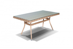 стол Латте плетеный из искусственного ротанга, цвет соломенный 160х90см