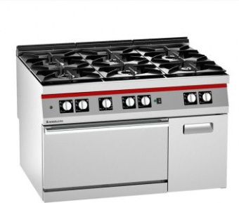 Плита газовая 6 горелок Angelo Po 2N1FAGV с конвективным газовым духовым шкафом и нейтральным шкафом – купить в Нижнем Новгороде по цене завода