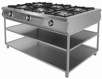Плита газовая Grill Master Ф6П2Г/1000 ГАЗ (50060) на подставке 6конф. 54кВт, подход с 2-х сторон – купить в Нижнем Новгороде по цене завода