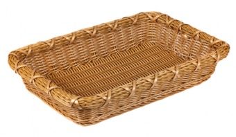 Корзинка пластиковая 300х450х80 мм прямоугольная коричневая [Brown 5503] – купить по цене завода