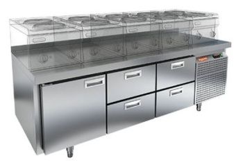 Стол охлаждаемый Hicold GN 122/TN LT под тепл.оборуд.(-2+10), 1 дверь 4 ящ, 1835х700х675 – купить в Нижнем Новгороде по цене завода