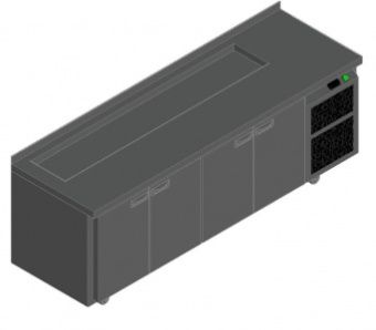 Стол для салатов Hicold Sl1-1111Gn (1/3) М (+2/+10) на колесах, 4двери, бок.агрегат – купить в Нижнем Новгороде по цене завода